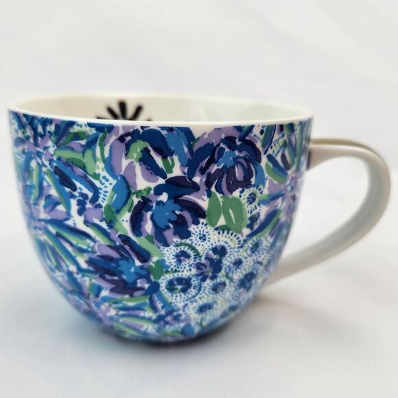 🔺️Lily Pulitzer Blue & Purple "High Maintenance" Ceramic 12oz Teacup - Picture 4 of 13